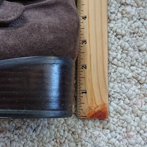 Stuart Weizman leather Eastside double strap moto suede Brown boots size 8.5 - Picture 9 of 10